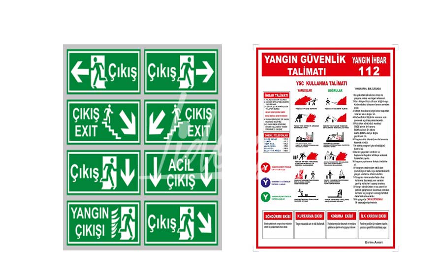 İç Mekan Yönlendirme Levhaları Renkleri - Lider Yangın